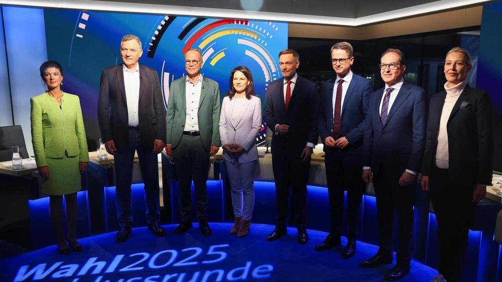 "Die Schlussrunde": Ukraine, Sicherheit, Gesundheitssystem und Klima: Acht Spitzenkandidaten haben zum letzten Mal vor der Wahl versucht, Wähler von sich zu überzeugen.