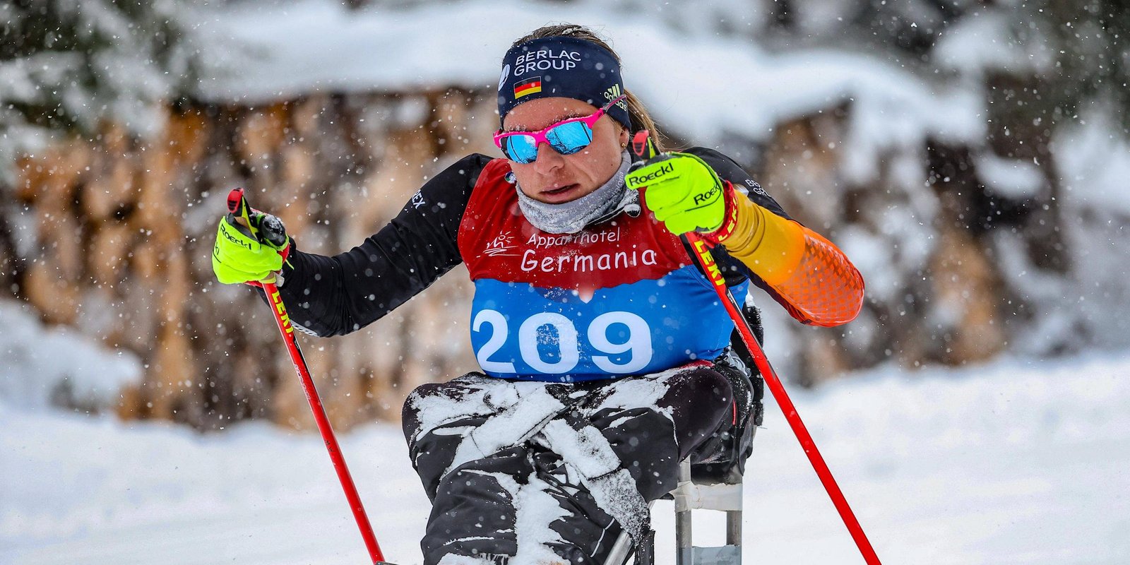 Deutschlands Anja Wicker in Aktion beim Rennen in Toblach am 14.02.2025.